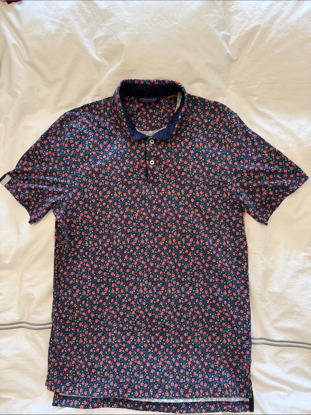 Polo Golf Navy Floral Stretch Polo Shirt